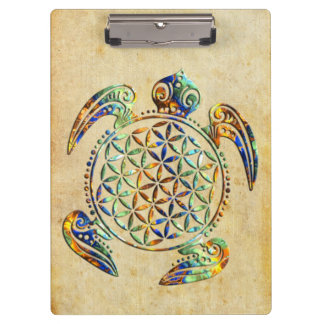 Bloem van het leven / Blume des Lebens - schildpad Klembord