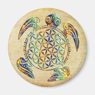 Bloem van het leven / Blume des Lebens - schildpad Magneet