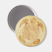 Bloem van het leven / Blume des Lebens - schildpad Magneet (Voorkant / Achterkant)