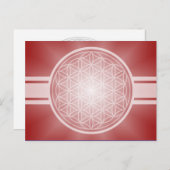 Bloem van het leven / Blume des Lebens - wit trans Briefkaart (Voorkant / Achterkant)