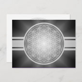 Bloem van het leven / Blume des Lebens - wit trans Briefkaart (Voorkant / Achterkant)