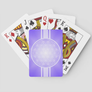 Bloem van het leven / Blume des Lebens - wit trans Pokerkaarten