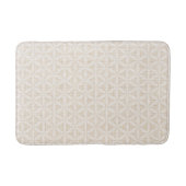 Bloem van het leven Boho chic | Beige & Wit Badmat (Voorkant)
