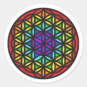 Bloem van het leven Chakra2 Ronde Sticker
