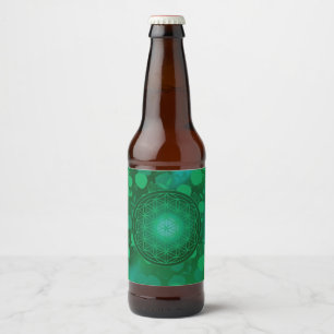 bloem van het leven, chakra,zen,heilige geometrie, bier etiket