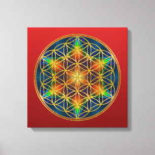 BLOEM VAN HET LEVEN - Fractale Bloesem 1 Canvas Afdruk