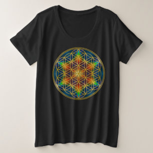 BLOEM VAN HET LEVEN - Fractale Bloesem 1 Grote Maat T-shirt