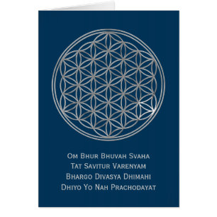 Bloem van het Leven & GAYATRI MANTRA   zilver, don