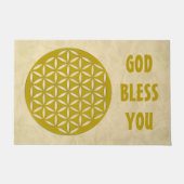 Bloem van het leven - geponst goud + uw ideeën deurmat (Voorkant)