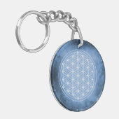 bloem van het leven, heilig geometrisch, chakra,ze sleutelhanger (Voorkant Links)