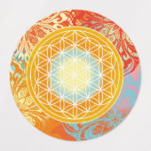 bloem van het leven, heilig geometrisch, mandala,  labels (Design 1)