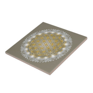 BLOEM VAN HET LEVEN - Heilige Geometrie Licht 1 Tegeltje