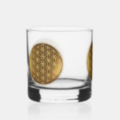 BLOEM VAN HET LEVEN - Heilige Geometrie Medaillon  Whisky Glas (Voorkant)