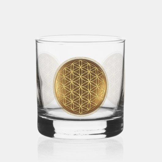 BLOEM VAN HET LEVEN - Heilige Geometrie Medaillon  Whisky Glas (Links)