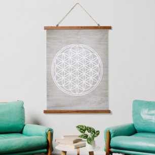 BLOEM VAN HET LEVEN - Heilige Geometrie Symboolomt Hangend Wandkleed