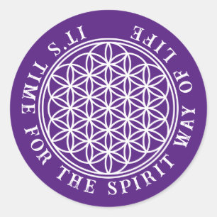 BLOEM VAN HET LEVEN - Heilige Geometrie Symboolomt Ronde Sticker