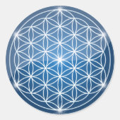 bloem van het leven heilige geometrie vormt zaad v ronde sticker (Voorkant)