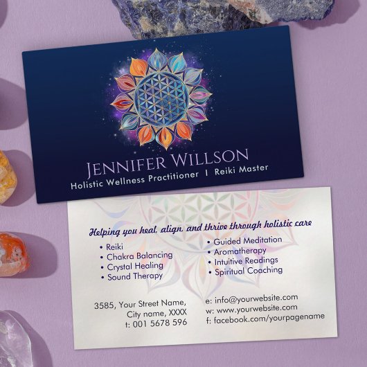 Bloem van het leven in Lotus Visitekaartje