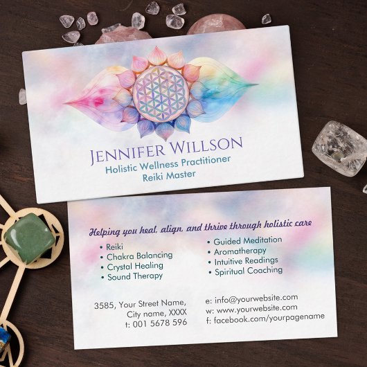 Bloem van het leven in Lotus Visitekaartje