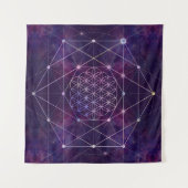 Bloem van het leven in Nebula - lucht Wandkleed (Voorkant (horizontaal))