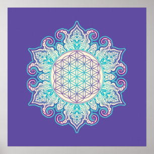 Bloem van het Leven - Indiase Mandala 2 Poster
