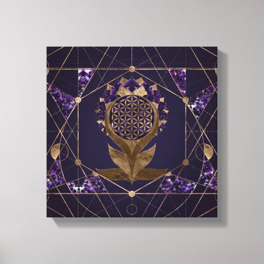 Bloem van het leven Lotus - Geometrium voor sachar Canvas Afdruk (Voorkant)