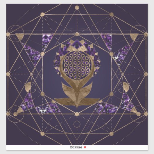 Bloem van het leven Lotus - Geometrium voor sachar Sticker (Vel)