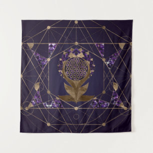 Bloem van het leven Lotus - Gesacred Geometry Orna Wandkleed