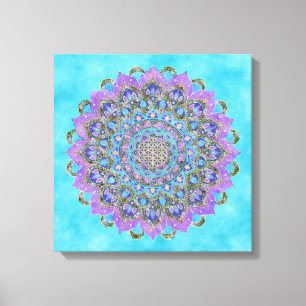 Bloem van het Leven - Mandala in Indiase Stijl 2 Canvas Afdruk