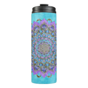 Bloem van het Leven - Mandala India Stijl 2 Thermosbeker