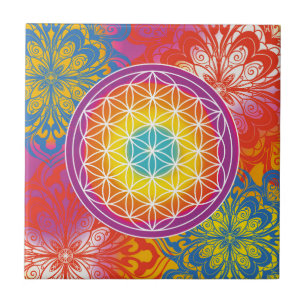 Bloem van het leven mandala zen tegeltje