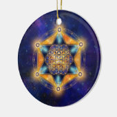 Bloem van het leven Merkaba Star - Heilige Geometr Keramisch Ornament (Links)