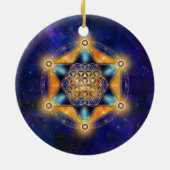 Bloem van het leven Merkaba Star - Heilige Geometr Keramisch Ornament (Achterkant)