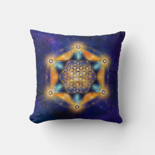 Bloem van het leven Merkaba Star - Heilige Geometr Kussen