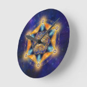 Bloem van het leven Merkaba Star - Heilige Geometr Ronde Klok (Hoek)