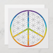 Bloem van het Leven Ontwerp Vrede + Liefdessymbool Feestdagenkaart (Voorkant / Achterkant)
