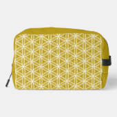 Bloem van het Leven Patroon - Gouden & Wit Toilettasje (Achterkant)