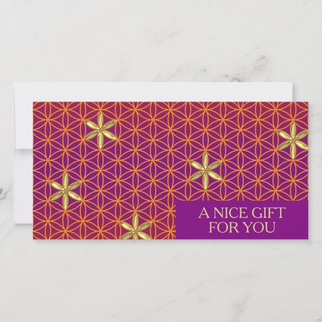 BLOEM VAN HET LEVEN - rood gouden patroon (Voorkant)