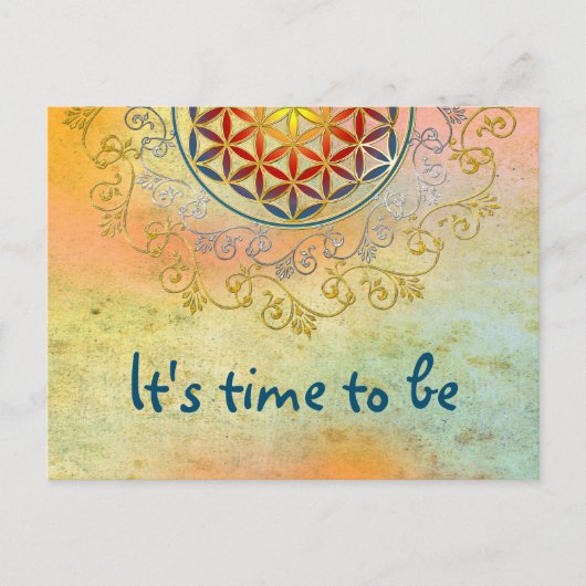 Bloem van het leven - sierplanten Mandala 1 Briefkaart (Voorkant)