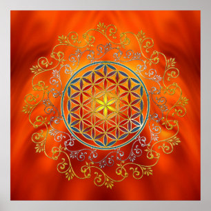 Bloem van het leven - sierplanten Mandala 1 Poster