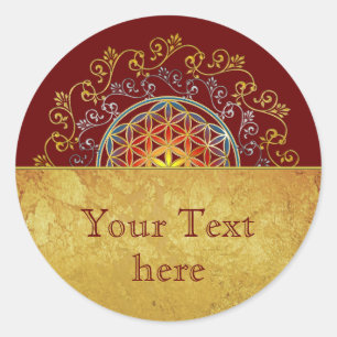 Bloem van het leven - sierplanten Mandala 1 Ronde Sticker