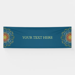 Bloem van het leven -  sierplanten Mandala 1 Spandoek