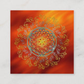 Bloem van het leven - sierplanten Mandala 1 Vierkante Visitekaartje (Voorkant)