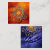 Bloem van het leven - sierplanten Mandala 1 Vierkante Visitekaartje (Voorkant / Achterkant)