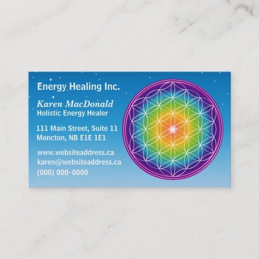 Bloem van het Leven Sterrenhemel Visitekaartje (Voorkant)