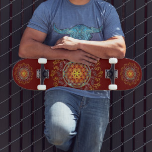 Bloem Van Het Leven - Vintage Sieraden Mandala 1 Skateboard