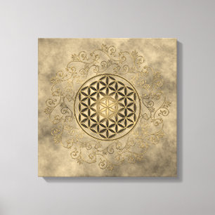 Bloem Van Het Leven - Vintage Sieraden Mandala 2 Canvas Afdruk