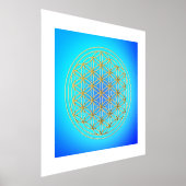 Bloem van het levensmodel Mandala Symbool Blue Gol Folie Afdrukken (Laagn)