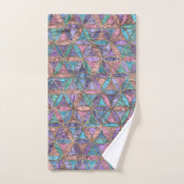 Bloem van het levenspatroon - acryltextuur en goud bad handdoek (Handdoek)