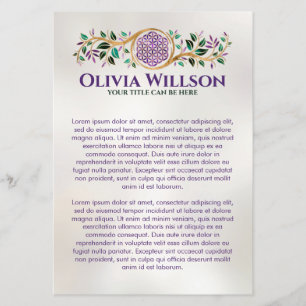Bloem van leven - Amethyst Malachite en goud Flyer